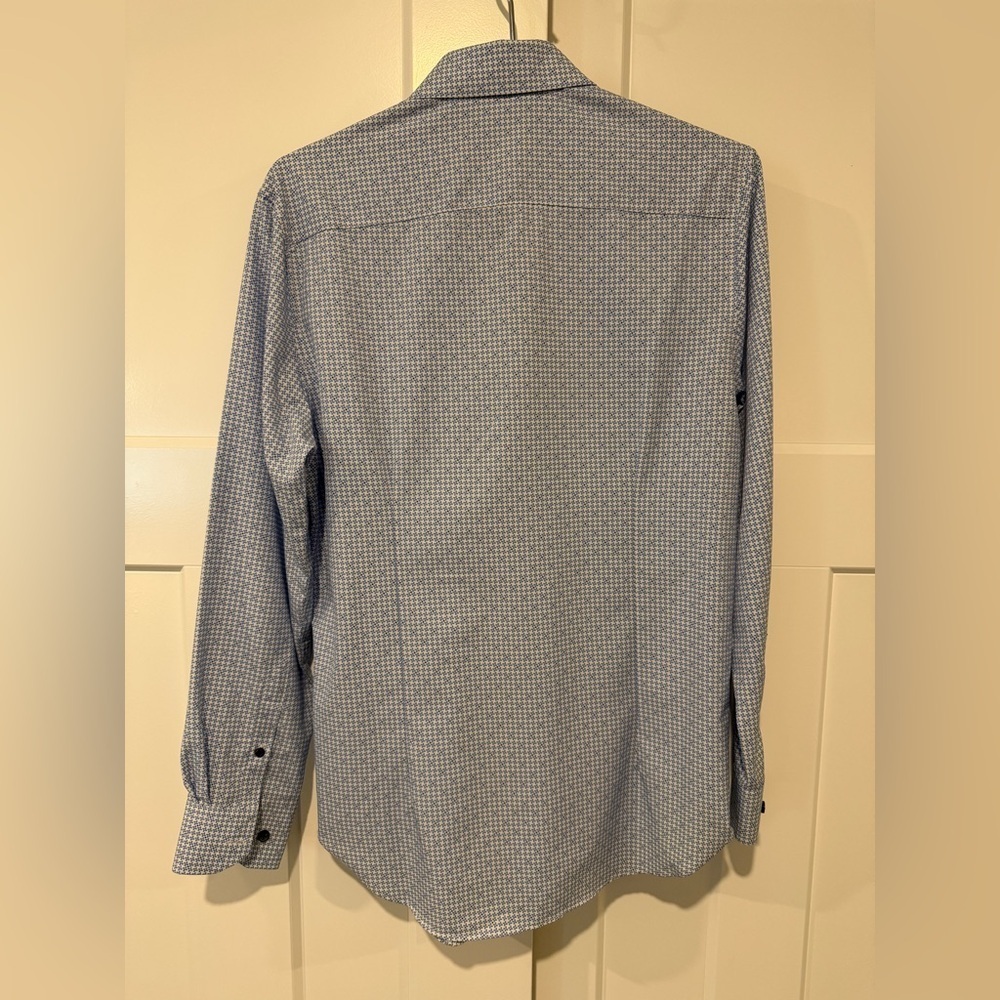 WRK Men's Blue Patterned Shirt - Picture 6 of 6